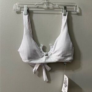 BECCA Womens White Bikini Top/Bottoms Set Swimsuit‎ small NEW